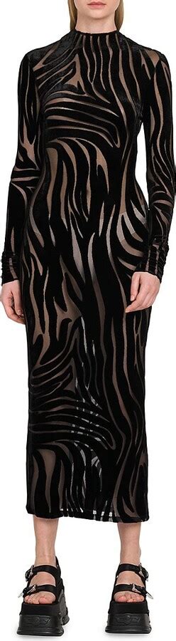 zebra dress versace|Shop Versace Velour Zebra Stripe Midi.